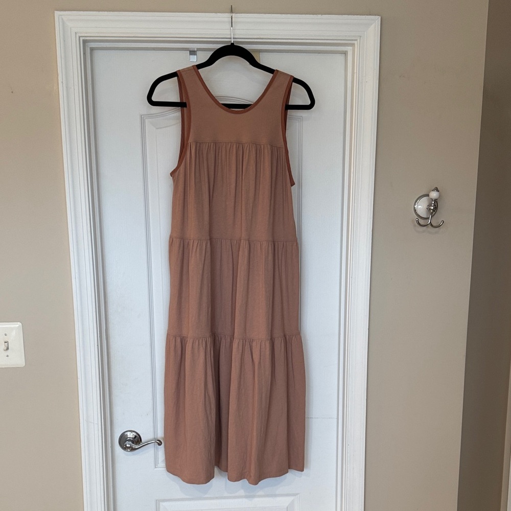 Sleeveless Tan Maxi Dress